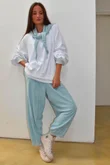 Terry B Lantern Sleeve Sweatshirt White